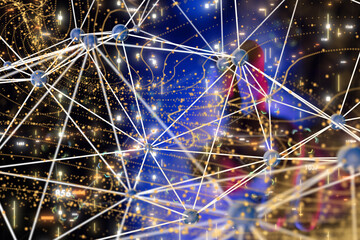Business intelligence analyst dashboard on virtual - connection