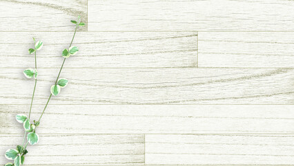 木目背景とグリーン