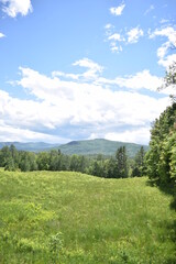 Fototapeta na wymiar Western Maine Mountains and Field