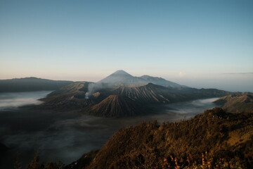 Volcano view to mount Bromo in Indonesia