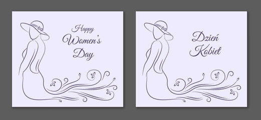 Women's Day. Ornamental dress. Polish and english version. 