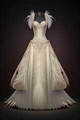 White wedding dress. Generative AI.