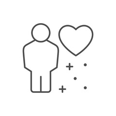 Person and heart line outline icon