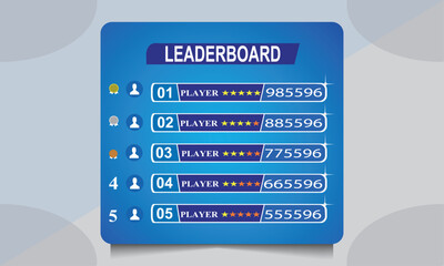 Game leaderboard with abstract background	