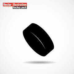Hockey puck isolated on white background. Vector