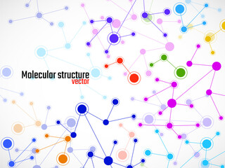 Molecule structure and connected lines with dots genetic. Dna, atom, neurons