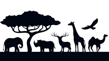 Fototapeta na wymiar animals silhouettes