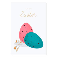 easter eggs with flowers