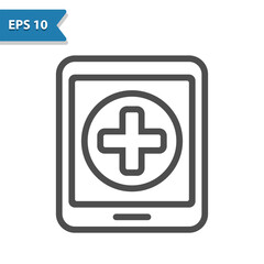  Online Healthcare Icon. Health Care, Digital, Online, Tablet