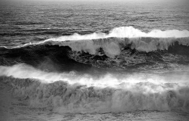 Portugal's Atlantic coast, waves in the ocean