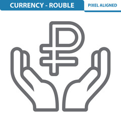 Ruble, Rouble, Hand Icon