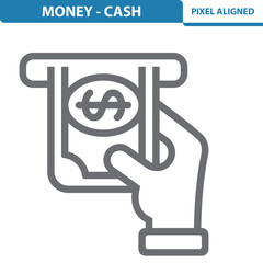 Hand, Cash, ATM Icon