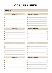 Minimalist planner pages templates. Printable Life & Business Planner Set. Life and business planner.  Goal Planner Printable Page