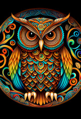 Generative AI abstract render of owl