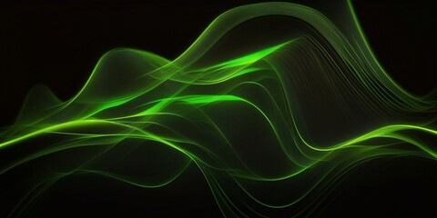 wavey flowing smoke, neon green background, smart professional