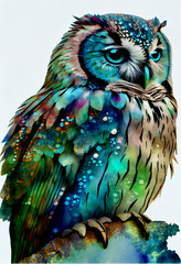 Generative AI abstract render of owl