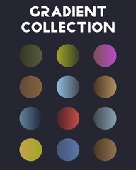 Large catalog of bright gradients. Vector illustration