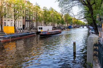 Fototapeta na wymiar A canal in the city of Amsterdam