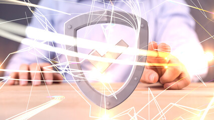 Information technology protected with firewall, secure access and encryption against cyber