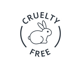 Isolated cruelty free symbol rabbit. 