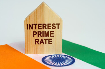 On the flag of India there is a model of a wooden house with the inscription - INTEREST PRIME RATE