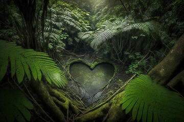 no coração da selva , amor e respeiro a mãe natureza  - obrazy, fototapety, plakaty