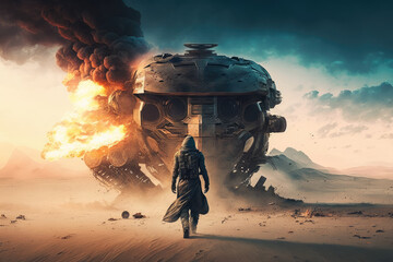 sci-fi movie scene action sequence made by generative ai