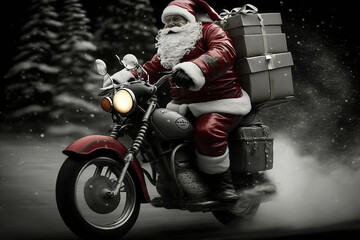 Fototapeta premium papai noel moderno motorizado 