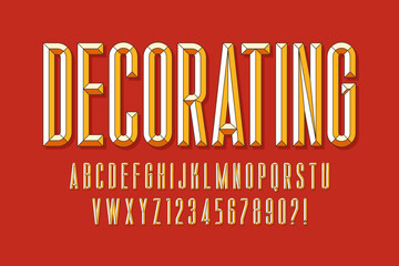 Original characters design, chisel alphabet style, letters and numbers.