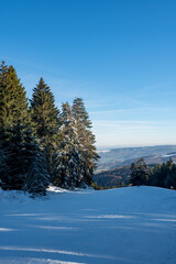 Ski slope on the Wasserkuppe without skiers