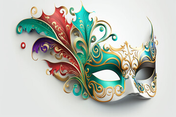 bunte Karneval / Fasching Maske Hintergrund - KI generiert