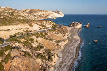 Fototapeta premium Petra tou Romiou - Rock of the Roman also known as Aphrodite Rock near Paphos city in Cyprus island country