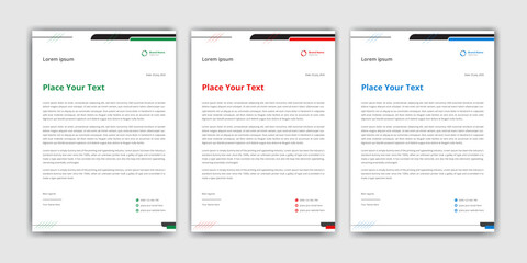 Professional and modern business letterhead template design, corporate letterhead design set
