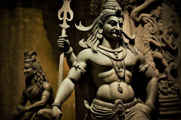 Fototapeta na wymiar Hindu god Shiva lord representation. Hinduism religion concept. Ai generated
