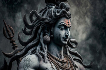 Fototapeta na wymiar Hindu god Shiva lord representation. Hinduism religion concept. Ai generated