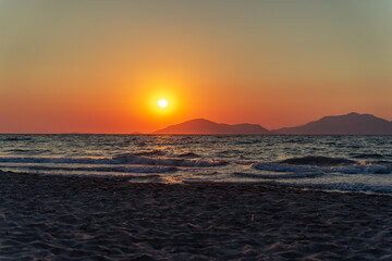 Zachód słońca nad Morzem Egejskim. Wyspa Kos