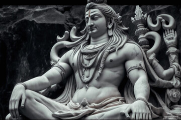 Hindu god Shiva lord representation. Hinduism religion concept. Ai generated