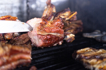 grilled meat on the grill