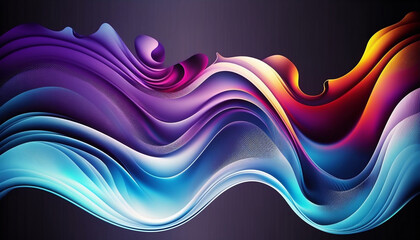 Fototapeta na wymiar Vibrant Waves: An Eye-catching Abstract Curved Multicolor Motion Gradient Background, Generative AI