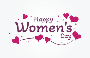 happy women's day with heart shapes 