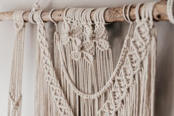 Natural cotton cord Boho Macrame Wall Hanging