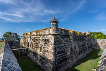 Fort of San Jose el Alto, Spanish colonial fort in Campeche, Mexico. - obrazy, fototapety, plakaty