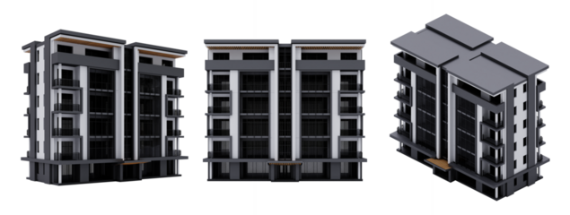 3d Hotel Building isolated