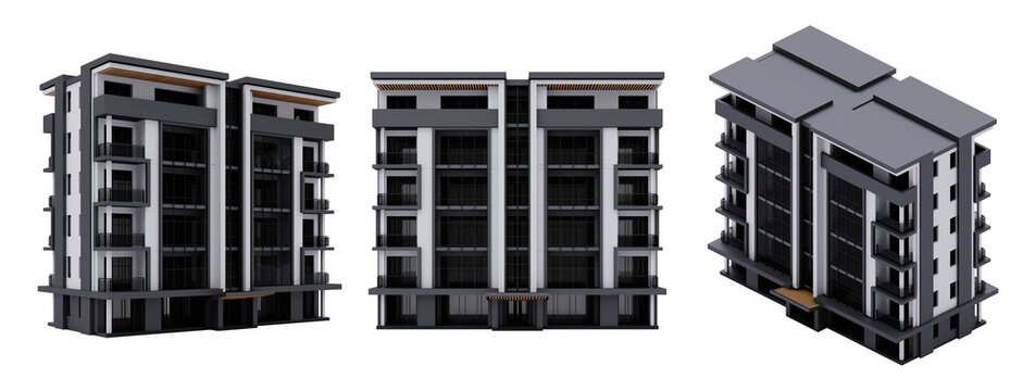 3d Hotel Building isolated