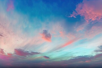 Panorama twilight sky and colorful cloud scape nature background. Generative AI