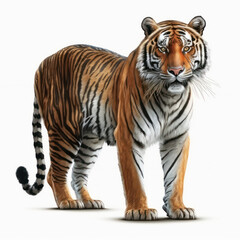 Tigre Siberiana sfondo bianco