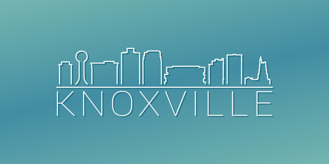 Knoxville, TN, USA Skyline Linear Design. Flat City Illustration Minimal Clip Art. Background Gradient Travel Vector Icon.