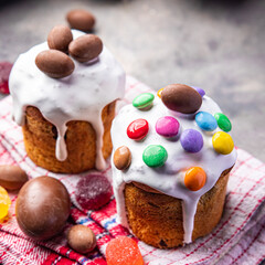 holiday Easter cake sweet baking easter food dessert treat orthodox christian treat meal snack on the table copy space food background top view