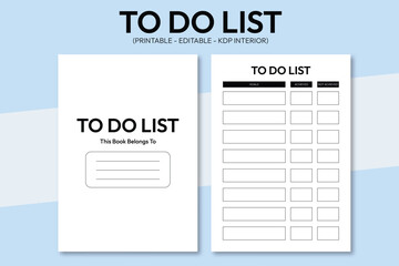 To Do List KDP interior design template, to do list planner.