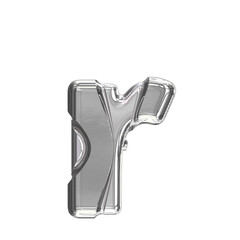 Silver symbol with inlays. letter r